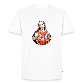 Jesus Christ * Jesus Christ contrast - Men's Premium Organic T-Shirt - white - Front - Nico (187cm)