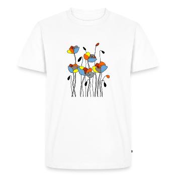 Fleurs - T-shirt Premium bio Homme - blanc - Devant - Nico (187cm)