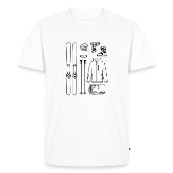 ski - Men's Premium Organic T-Shirt - white - Front - Nico (187cm)