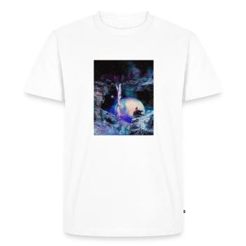 Space Cave avec cascade - T-shirt Premium bio Homme - blanc - Devant - Nico (187cm)