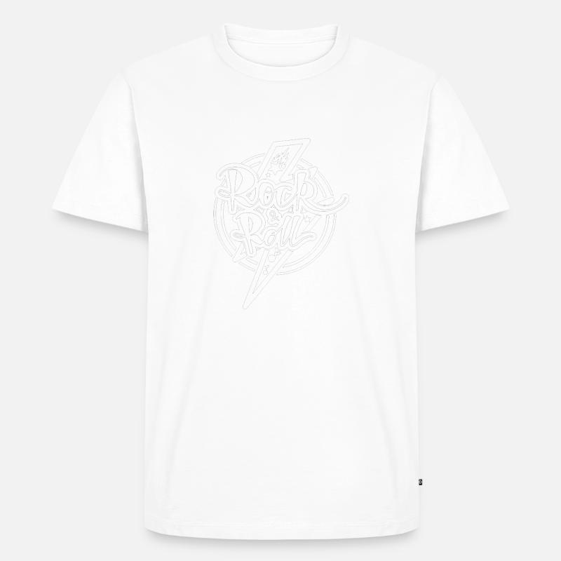 Rock Roll - Männer Premium Bio T-Shirt - Weiß