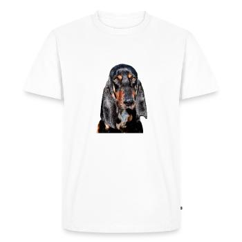 chien Bruno du Jura - T-shirt Premium bio Homme - blanc - Devant - Nico (187cm)