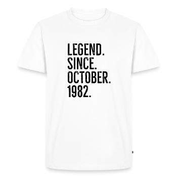 Legend Since October 1982 - Men's Premium Organic T-Shirt - white - Front - Nico (187cm)