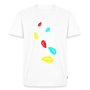 Symbole de lèvre - T-shirt Premium bio Homme - blanc - Devant - Nico (187cm)