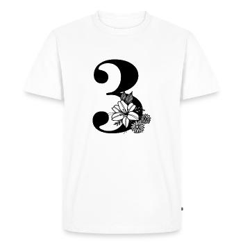 Numéro 3 - T-shirt Premium bio Homme - blanc - Devant - Nico (187cm)