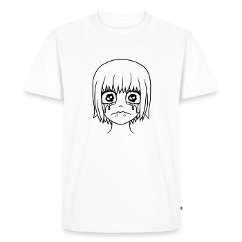 Face unhappy sad girl - Men's Premium Organic T-Shirt - white - Front - Nico (187cm)