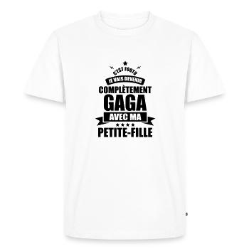 foutu je vais devenir gaga avec ma petite-fille - T-shirt Premium bio Homme - blanc - Devant - Nico (187cm)