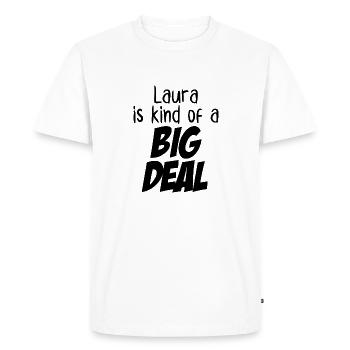 Laura est un peu une grosse affaire - T-shirt Premium bio Homme - blanc - Devant - Nico (187cm)