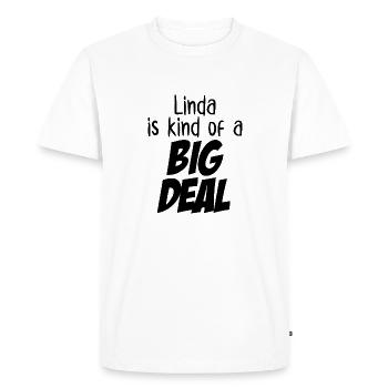 Linda est un peu une grosse affaire - T-shirt Premium bio Homme - blanc - Devant - Nico (187cm)