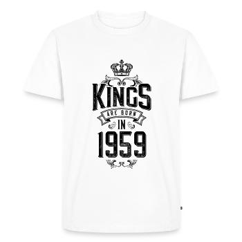 kings are born 1959 - Men's Premium Organic T-Shirt - white - Front - Nico (187cm)