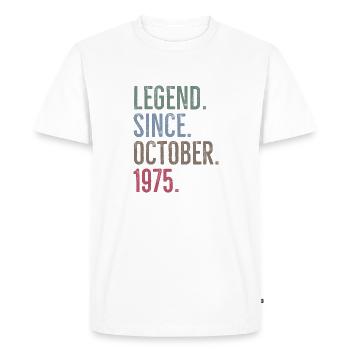 Légende depuis octobre 1975 - T-shirt Premium bio Homme - blanc - Devant - Nico (187cm)