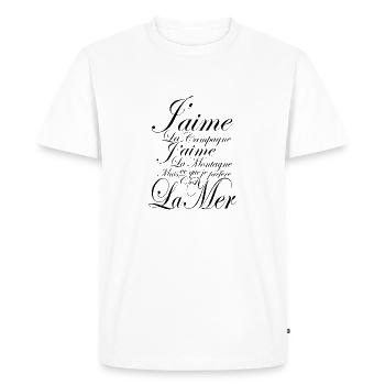 J'aime la Mer - T-shirt Premium bio Homme - blanc - Devant - Nico (187cm)