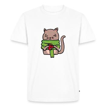 Meap Cozy Cats - Men's Premium Organic T-Shirt - white - Front - Nico (187cm)