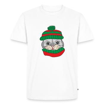 Chat mignon - T-shirt Premium bio Homme - blanc - Devant - Nico (187cm)