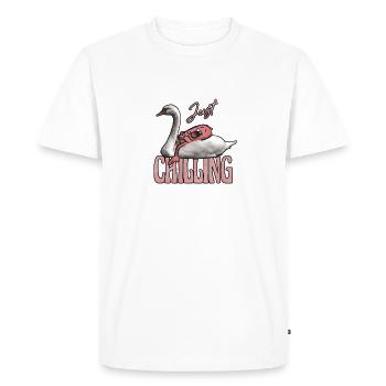 just chilling monster on swan - Men's Premium Organic T-Shirt - white - Front - Nico (187cm)