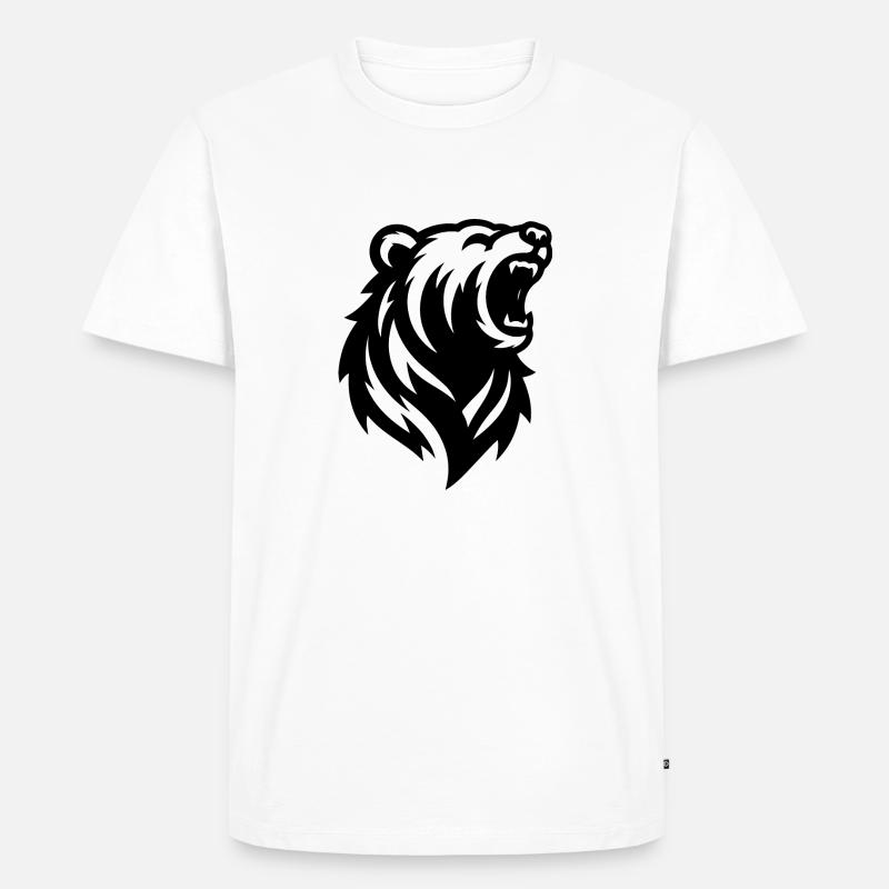 Ein großer brüllender Bär - Männer Premium Bio T-Shirt - Weiß