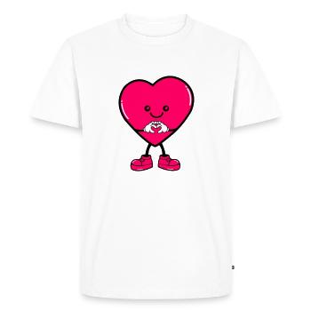 Coeur Bande Dessinée - T-shirt Premium bio Homme - blanc - Devant - Nico (187cm)
