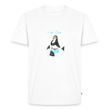 Je vais bien - T-shirt Premium bio Homme - blanc - Devant - Nico (187cm)
