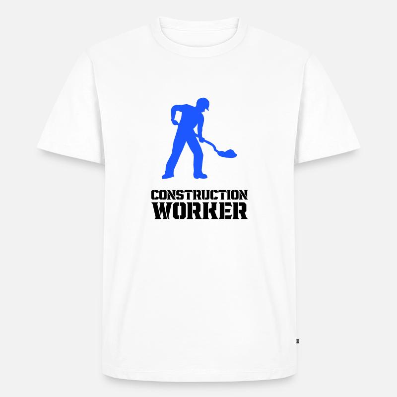 bauarbeiter baustelle worker - Männer Premium Bio T-Shirt - Weiß