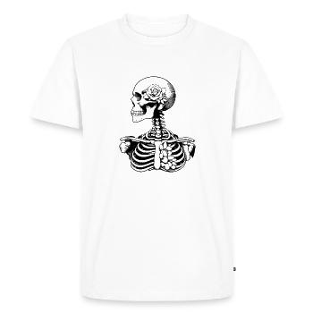 Squelette Fleurs - T-shirt Premium bio Homme - blanc - Devant - Nico (187cm)