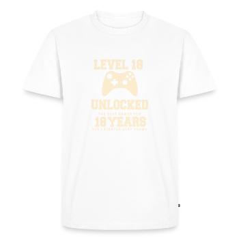Level 18 Vintage Anniversaire Vintage Rétro - T-shirt Premium bio Homme - blanc - Devant - Nico (187cm)