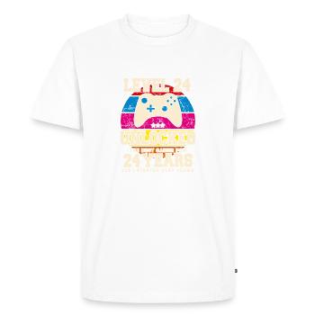 Original 2000 24 Years Old Level 24 Unlock - Men's Premium Organic T-Shirt - white - Front - Nico (187cm)