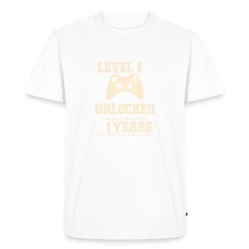 Level 1 Vintage Retro Vintage Anniversary - Men's Premium Organic T-Shirt - white - Front - Nico (187cm)