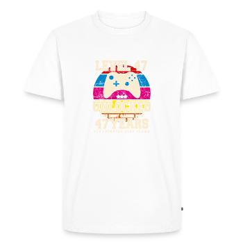 Original 1977 47 ans Niveau 47 Débloquer - T-shirt Premium bio Homme - blanc - Devant - Nico (187cm)