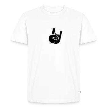 Heavy Metal Hard Rock Graffiti Cornes Geste de la main - T-shirt Premium bio Homme - blanc - Devant - Nico (187cm)