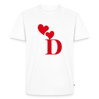 Red Heart Letter - Men's Premium Organic T-Shirt - white - Front - Nico (187cm)