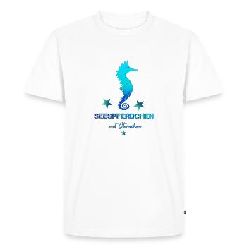 Seahorse passed swimming badge swim - Men's Premium Organic T-Shirt - white - Front - Nico (187cm)