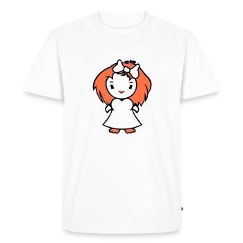 Oiseau Dame Femme Femme Jolie Robe Arc - T-shirt Premium bio Homme - blanc - Devant - Nico (187cm)