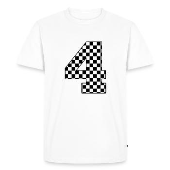 Number 4 checkered - Men's Premium Organic T-Shirt - white - Front - Nico (187cm)