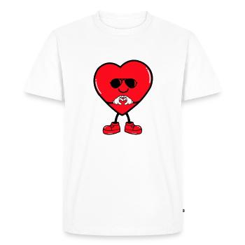 Bande dessinée Coeur - T-shirt Premium bio Homme - blanc - Devant - Nico (187cm)
