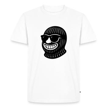 Bandit Gangster Ski Mask - Men's Premium Organic T-Shirt - white - Front - Nico (187cm)