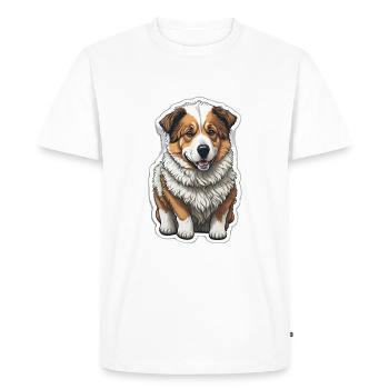 Small dog - Corgi - Men's Premium Organic T-Shirt - white - Front - Nico (187cm)