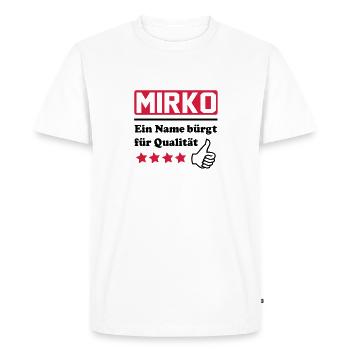 Mirko - T-shirt Premium bio Homme - blanc - Devant - Nico (187cm)