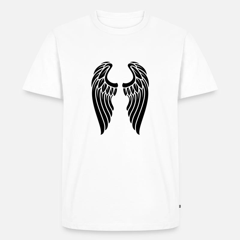 Engel Flügel Logo - Männer Premium Bio T-Shirt - Weiß