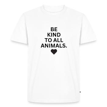 Soyez gentil avec tous les animaux - T-shirt Premium bio Homme - blanc - Devant - Nico (187cm)
