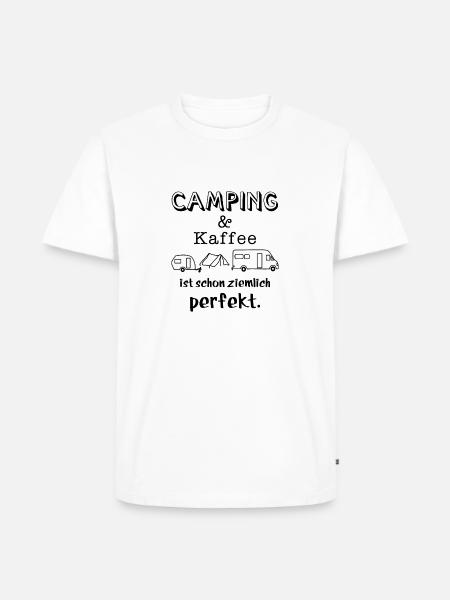 camping und kaffee - Männer Premium Bio T-Shirt - Weiß