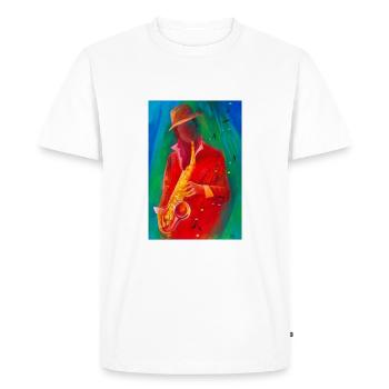 Saxophones - T-shirt Premium bio Homme - blanc - Devant - Nico (187cm)