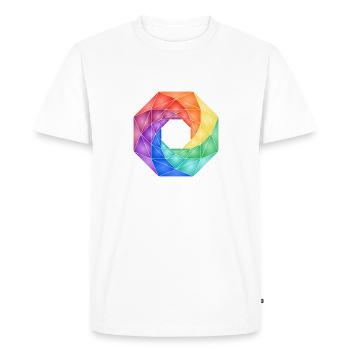 Mandala tourbillon arc-en-ciel - T-shirt Premium bio Homme - blanc - Devant - Nico (187cm)