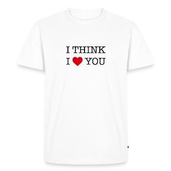 Je pense que je t’aime - Je pense que je t’aime - T-shirt Premium bio Homme - blanc - Devant - Nico (187cm)