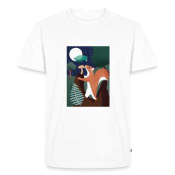 Squirrel and bird in the wild - Men's Premium Organic T-Shirt - white - Front - Nico (187cm)