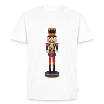Casse-noisette batteur - T-shirt Premium bio Homme - blanc - Devant - Nico (187cm)