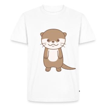 Doux loutres bien-être animal pour les enfants - T-shirt Premium bio Homme - blanc - Devant - Nico (187cm)