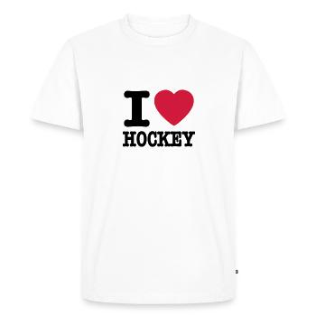 i love hockey - T-shirt Premium bio Homme - blanc - Devant - Nico (187cm)
