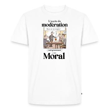 L'excès de moderation nuit à mon bon moral - T-shirt Premium bio Homme - blanc - Devant - Nico (187cm)