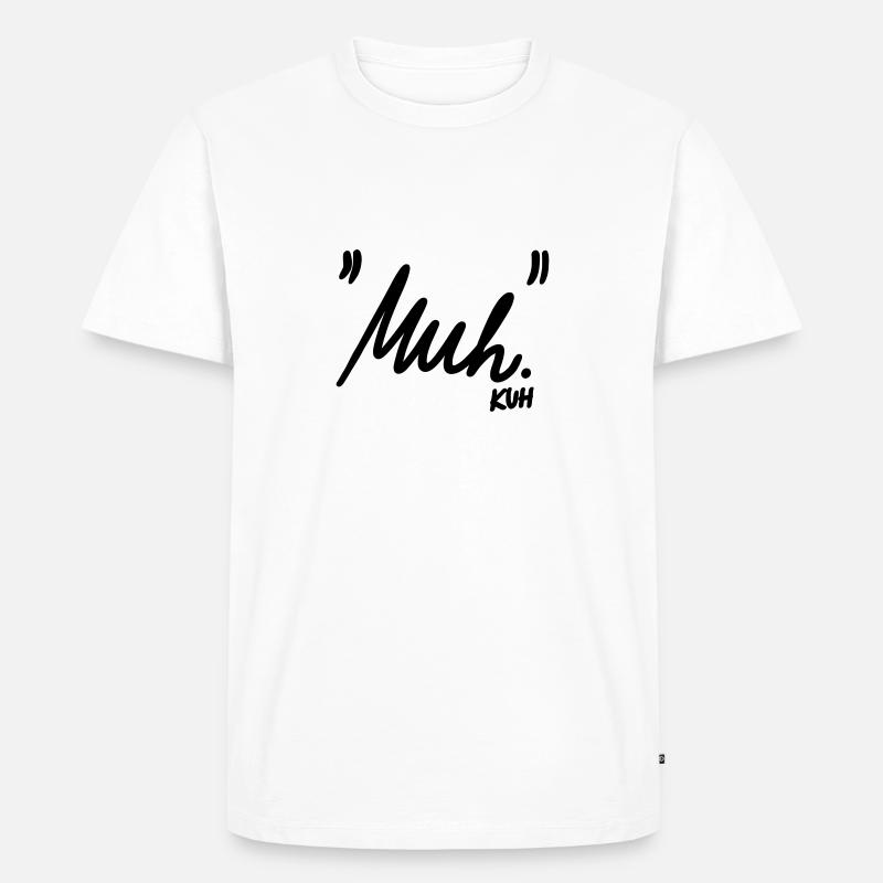"Muh" - Männer Premium Bio T-Shirt - Weiß