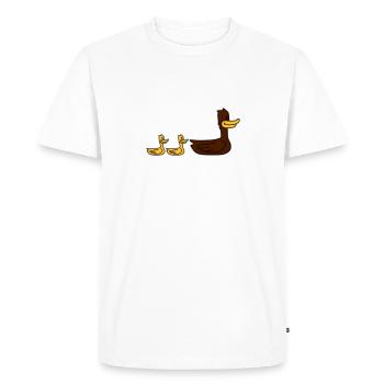 Duck Family - Men's Premium Organic T-Shirt - white - Front - Nico (187cm)